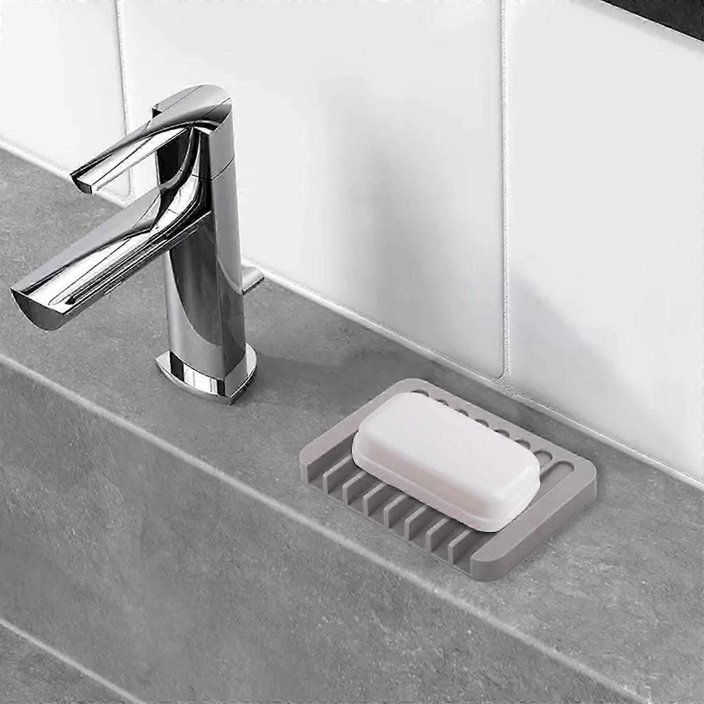 2 PCS Soap Dish, Silicone Soap Dish, Shower, with Drain, Soap Dish, Soap Dish Box for Shower Bathroom Kitchen, Soap Drainer, Easy Cleaning