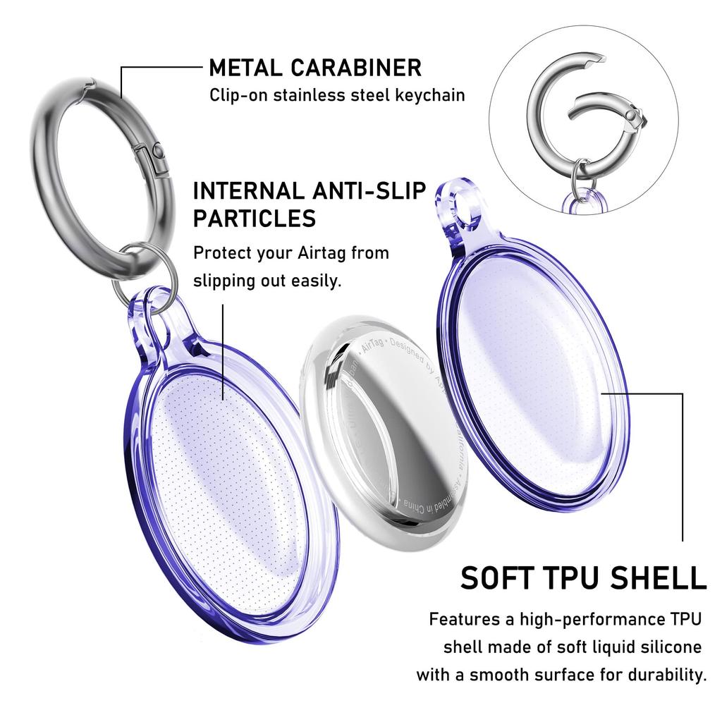 Ключа Airtag DDJ AirTag, изготовленного из экологически чистого материала, чехол для бирки Air Tag для собак, эксклюзивный чехол для защиты от царапин на всем теле [набор 4], чехол,