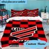 Custom Name Cap Name Wings Logo Bedding Set 3pcs, Bedding Set Including 1pc Duvet Cover And 2pcs Pillowcases for Bedroom, Dormitory Gift