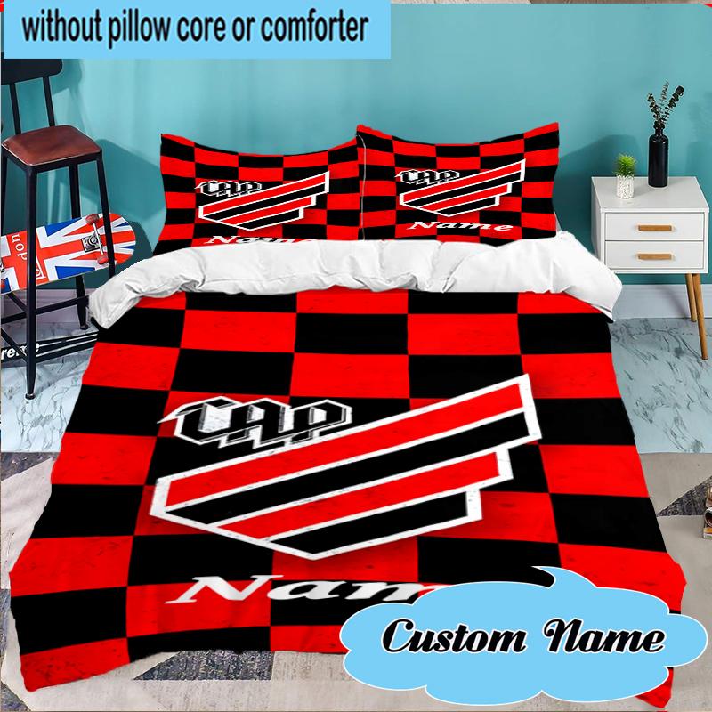 Custom Name Cap Name Wings Logo Bedding Set 3pcs, Bedding Set Including 1pc Duvet Cover And 2pcs Pillowcases for Bedroom, Dormitory Gift