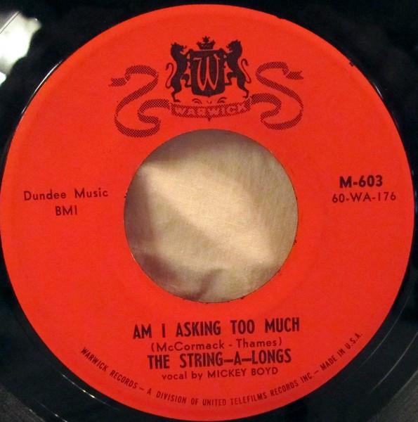 7inch Record STRING-A-LONGS - Wheels / Am I Asking Too Much? M603 Warwick 1960 US Rock Used