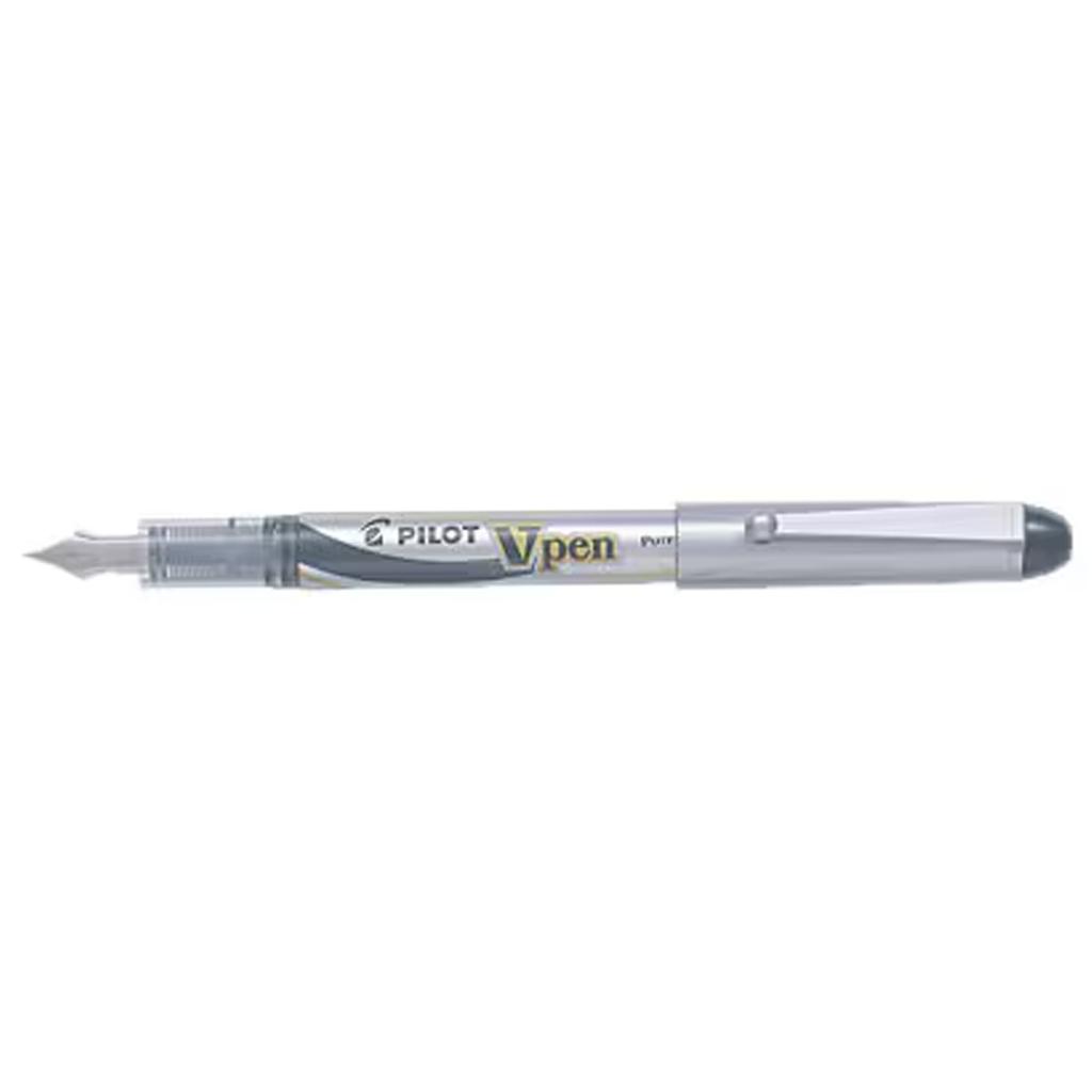 Одноразовая перьевая ручка Pilot V Pen, тонкий стержень, черная, набор из 10 штук