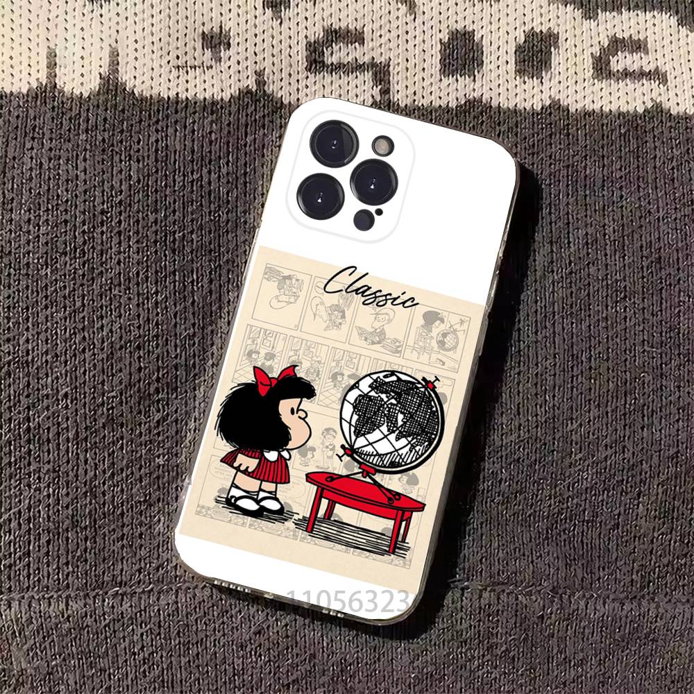 Funny M-Mafalda Phone Cases For iPhone 17 16 15 14 13 12 11 Pro Max Plus Luxury Camera Protection Plastic