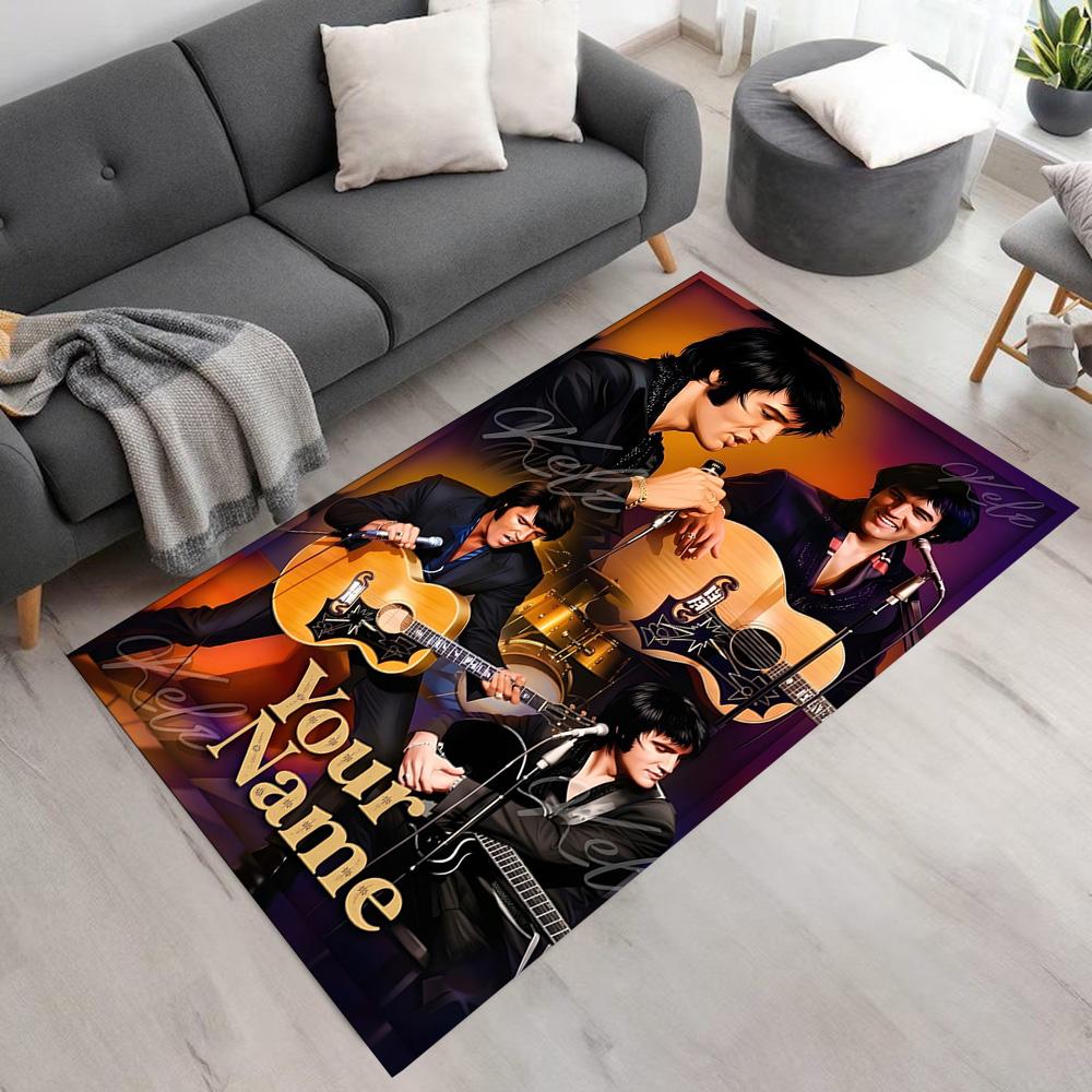 Elvis Presley Personalized Text Floor Rug Office Rug Perfect for Outdoor Study room Dining Room Decorate room Antislip Carpet Decorate Offices