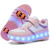 Обувь для девочек/детей с быстросъемным креплением на липучке, с четырьмя колесами, светодиодными фонариками, обувь для катания на роликах и роликовых коньках для мальчиков