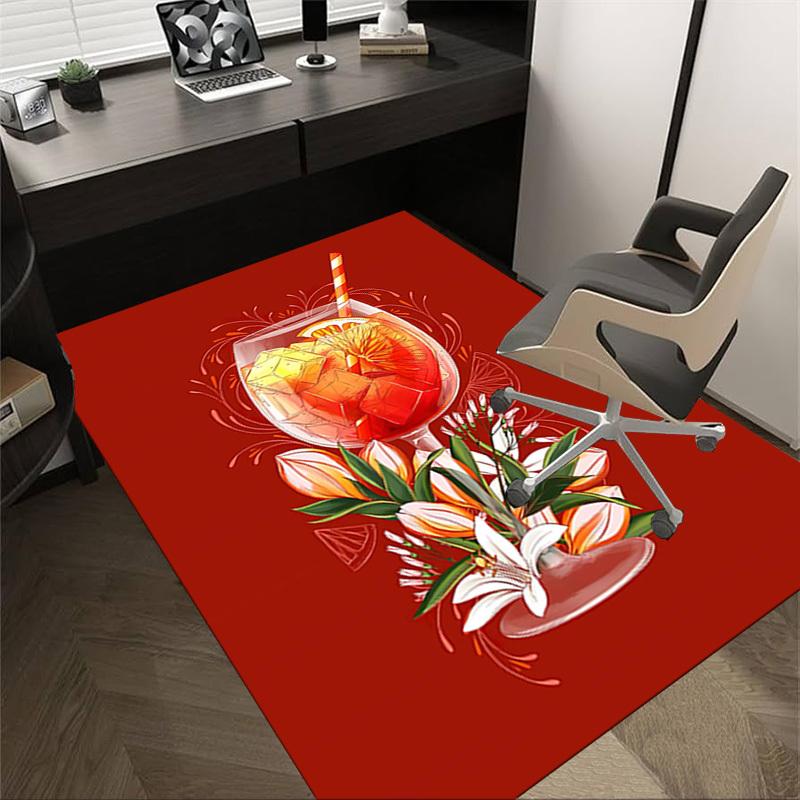 1PC cocktail flowers Extra Large Non Slip Floor carpet, Office, family, bedroom, Studio Large Area Rug Indoor Rugs, Vibrant Colors