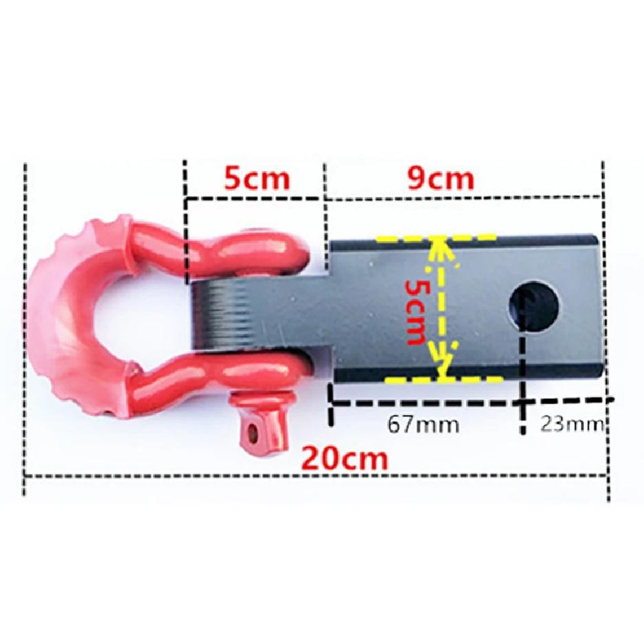 2" Shackle Receiver Recovery Shackle Block Double Hole Powder Coat RED Hitch Receiver Block Includes Hitch Pin D-Ring For SUV