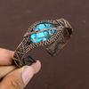 Copper Turquoise Handmade Copper Wire Wrap Bangle Adjustable L2p04
