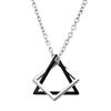 Geometry Interlocking Square Triangle Male Pendant For Men Women Unisex Alloy Modern Trendy Geometric Stacking Streetwear Necklace AVE
