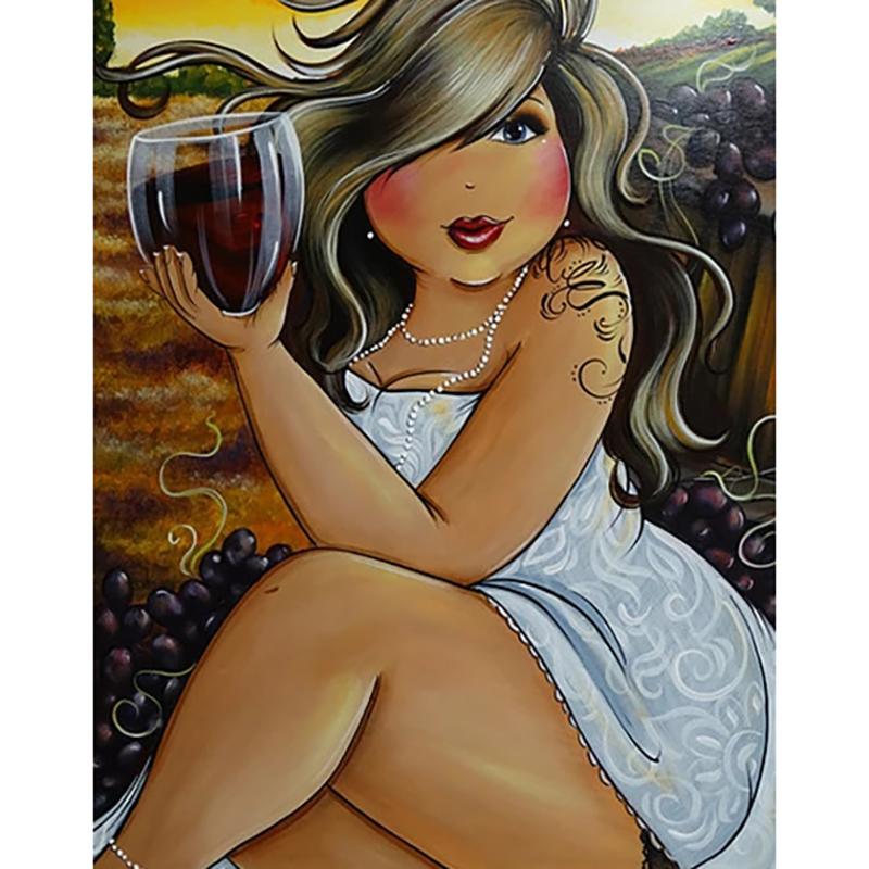 DIY алмазная живопись полная круглая дрель толстые женщины толстые дамы Алмазная художественная вышивка Broderie Diamant картина стразами