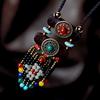 1pc Necklace Beads Long Vintage Boho Rope Slice Chain Stone Pendants Bohemian Ethnic Women