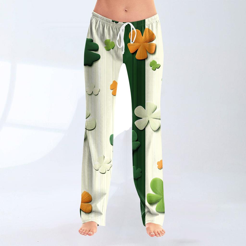 Women's Fashion Loose Casual St. Patrick's Day Printed Casual Pants