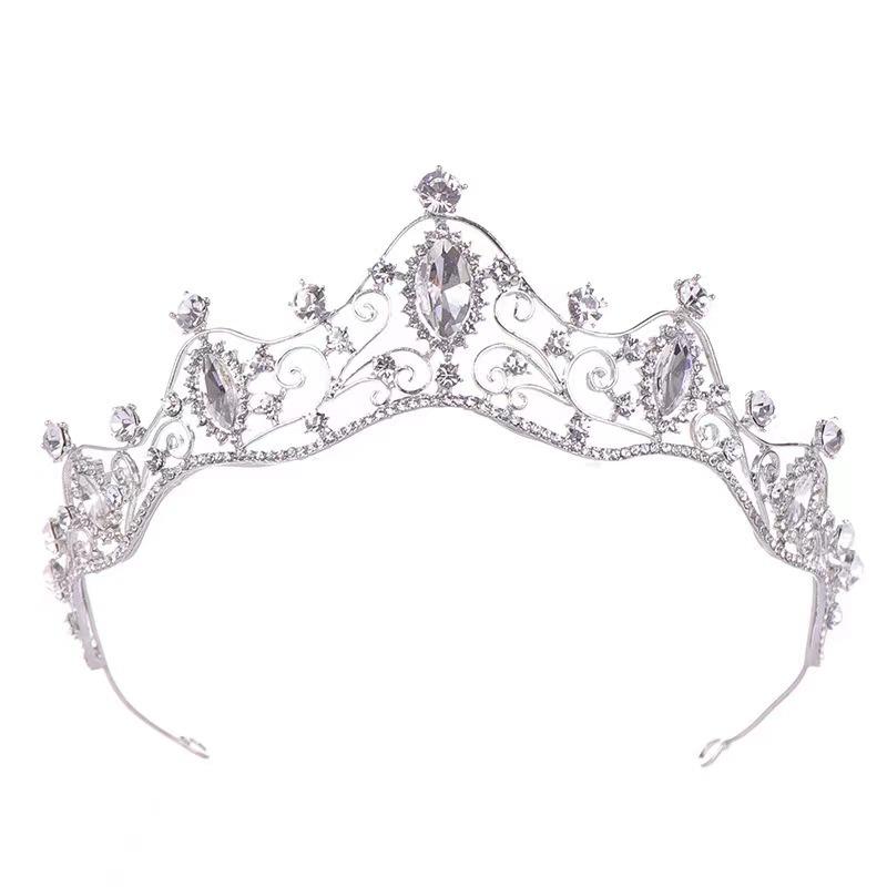 Korean Style Bridal Crown Hair Accessories, Fashionable and Simple Alloy Diamond Headband Wedding Dress Crown Tiara Princess Hair Crown Accessories