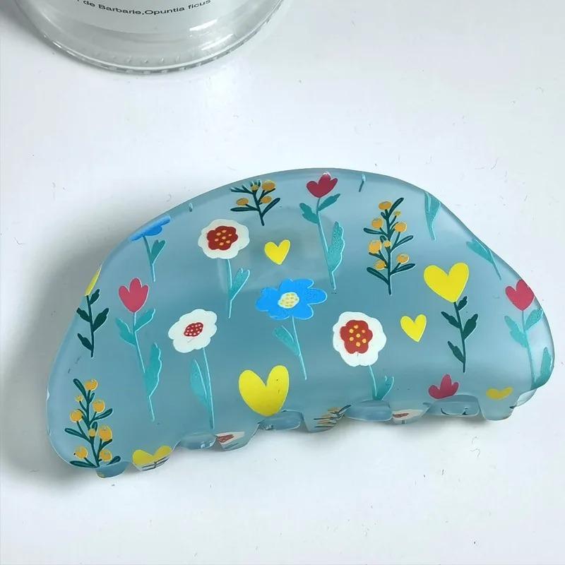 Модная заколка для волос с цветком, корейские темпераментные заколки для волос для женщин, красочная большая заколка для волос в форме акулы, женские аксессуары для волос