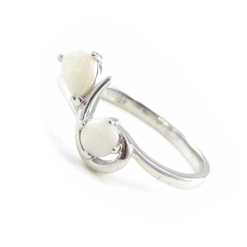 Les Trésors De Lily [I8851] - Silver Ring 'Opal Goddess' Silvery White (rhodium-plated) - 15x10 Mm