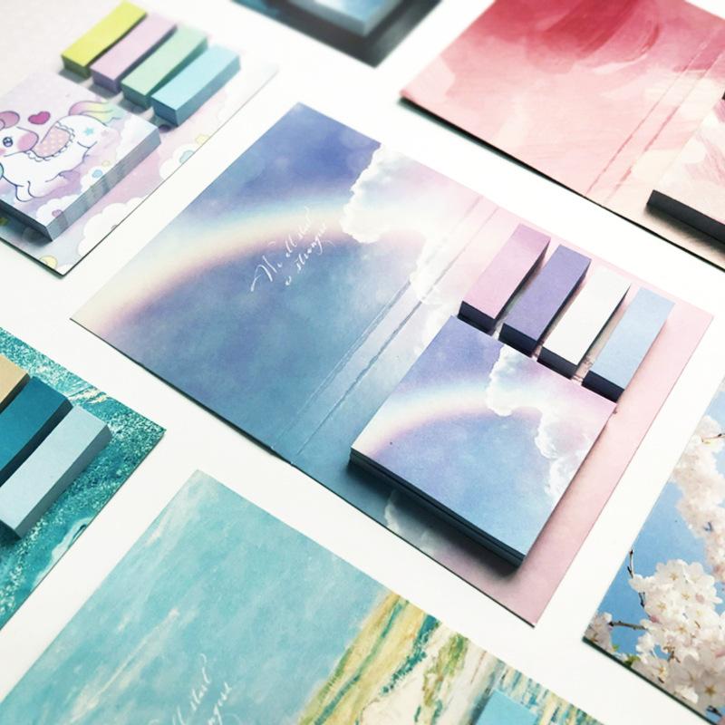 325Pcs Creative Cute Girl Heart Shaped Message Memo Set DIY Scrapbook Material Memo Book Can Paste School Office Supplies