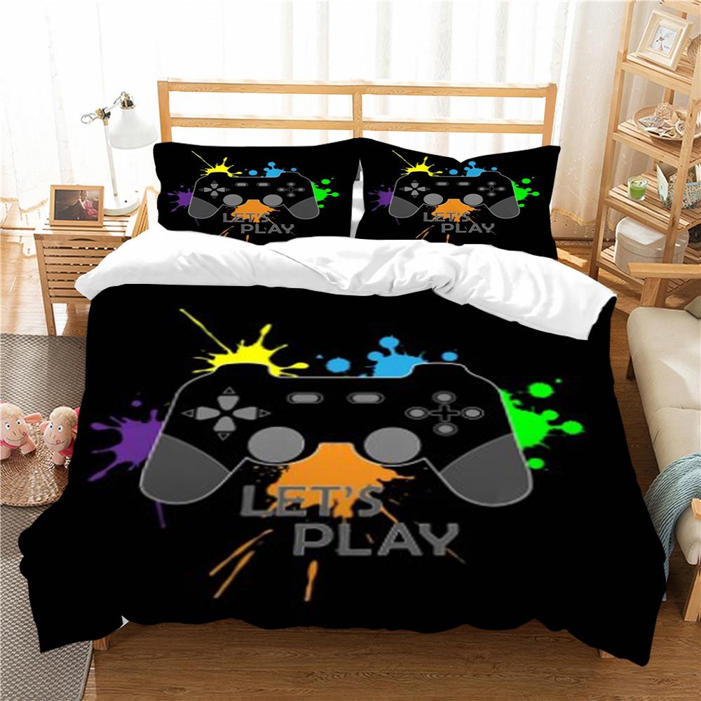 Duvet Cover Set Gamepad Printing Bedding Set Cartoon Pattern Home Setting Set Children Adult Single Twin Bedding Set