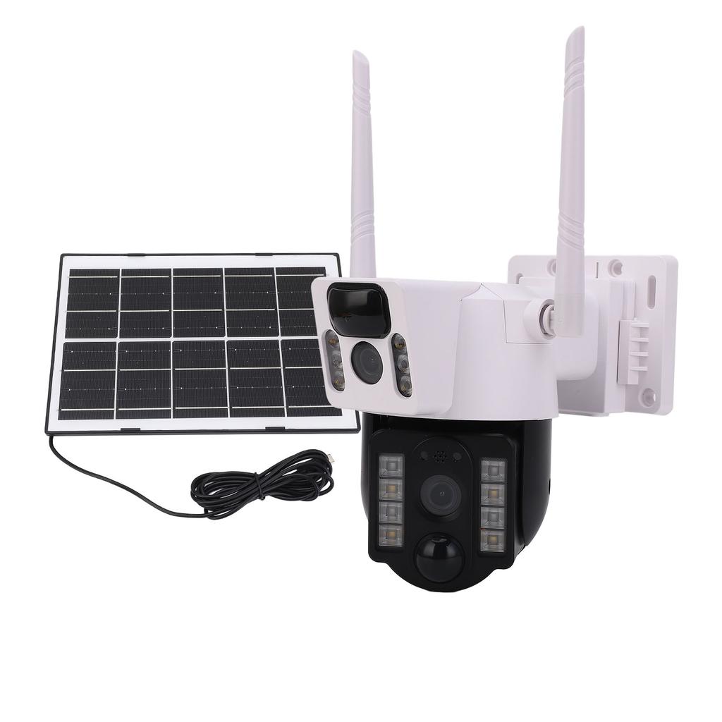 4G 2K Solar Security Cameras Wireless 360 Degrees View Full Color Outdoor Dual Lens PTZ Outside Cameras