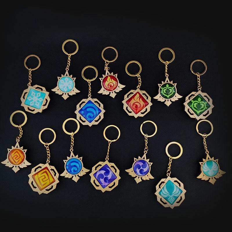 1 шт. Vision Lnazuma Eye Of Original God игрушка брелок светящийся брелок игра Genshin Impact 7 Element Weapons Ganyu