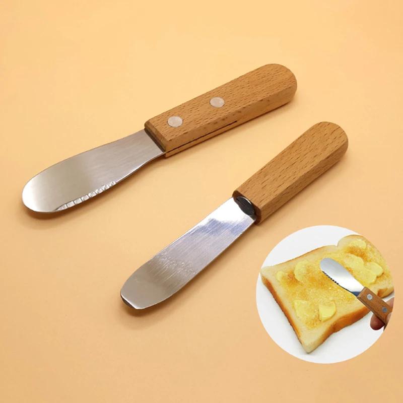 1pc Stainless Steel Butter Spreader with Wooden Handle for Jam Toast Butter Cheese - Kitchen Sandwich Spreader 6