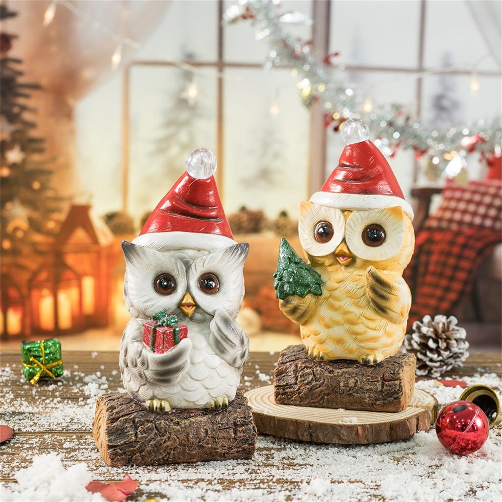 Светящаяся Рождественская Сова Рождественские Украшения Для Дома Гостиная Рабочий Стол Изделия Из Смолы Украшения