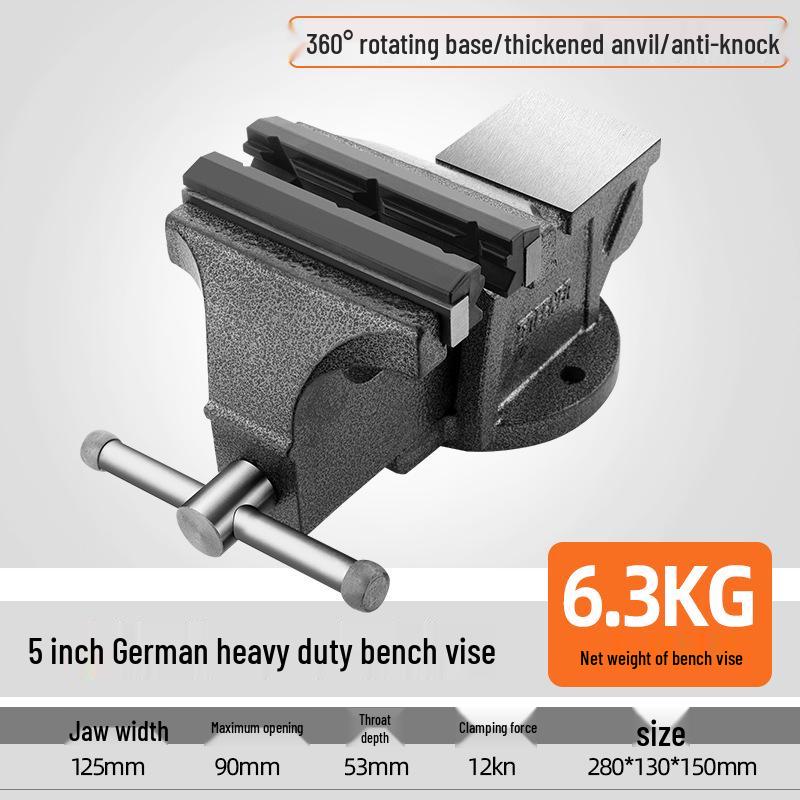 Green Forest Heavy-Duty Multi-Function Workbench Vise - Small Industrial Grade Flat Clamp