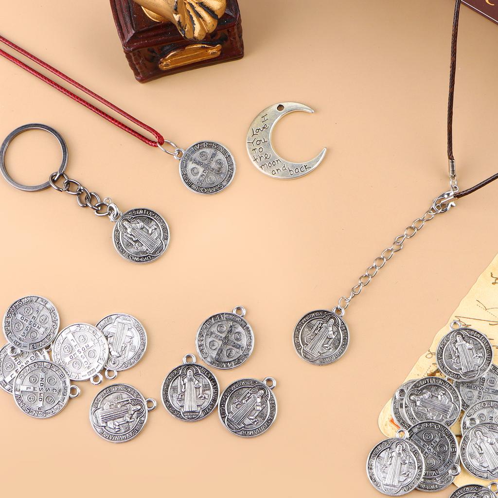 50 шт. Крест Иисуса. Бенедиктовские медали, подвески, сплав, религиозные подвески