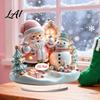 Decorative Acrylic Signs 2D Christmas Angel Figurine with Warm LED Lights Glowing Holiday Tabletop Lighted Decor for Home Living Room Desk