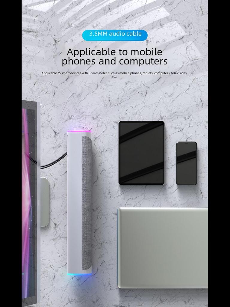 Bluetooth-саундбар Naiye: Двухканальная настольная аудиосистема с сабвуфером