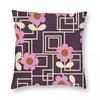 Purple Flowers Orla Kiely Pillowcase Soft Fabric Cushion Cover Gift Retro Pillow Case Cover Home Square 40X40cm