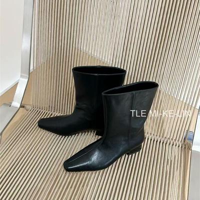 Ботильоны на толстом каблуке, рыцарские сапоги, женские сапоги, новые модели осень-зима 2025 года, с юбками, ретро-коричневые короткие ботильоны Maillard