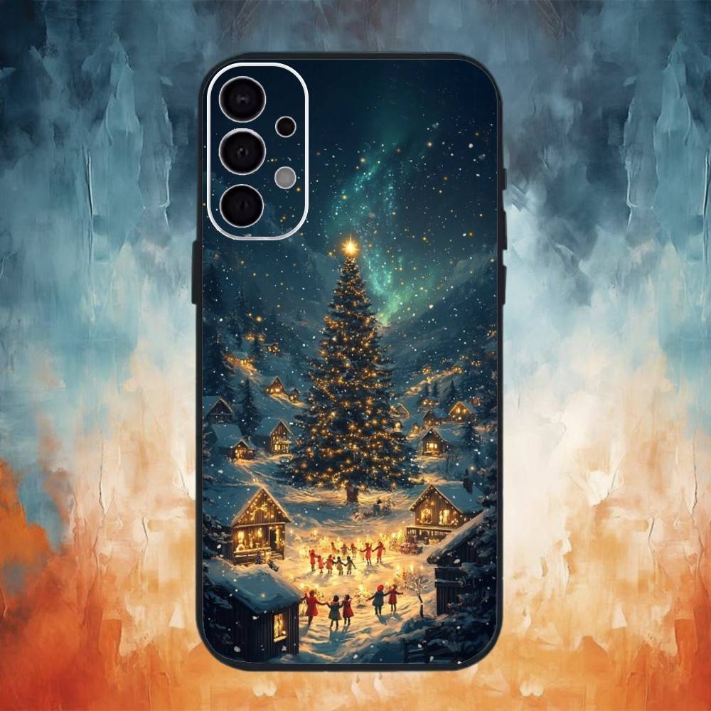 Милый Зимний Снежный Рождественский Чехол Для Телефона Samsung S25, S24, S21, S22, S23, S30, Ultra, S20, Plus, Fe, Note, 10, 9, 5G Черный Чехол