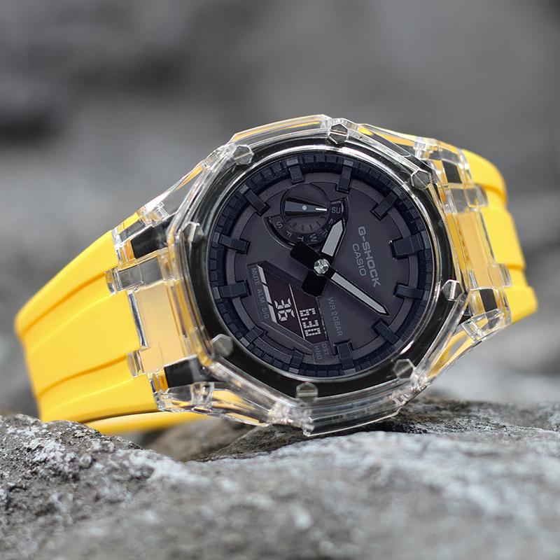 Casio Унисекс Серия с жидкокристаллическим/аналоговым двойным дисплеем Черные часы GA-2100-1A1-