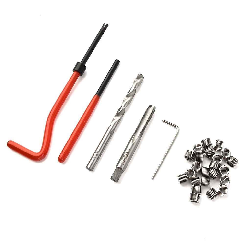 M6 Thread Repairing Set 30 Pieces with Wrench Inserts Tap and Drill Bit