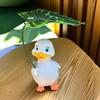Cartoon Duck Umbrella Ornament Resin Animal Sculpture Crafts Ducks Statue  Courtyard