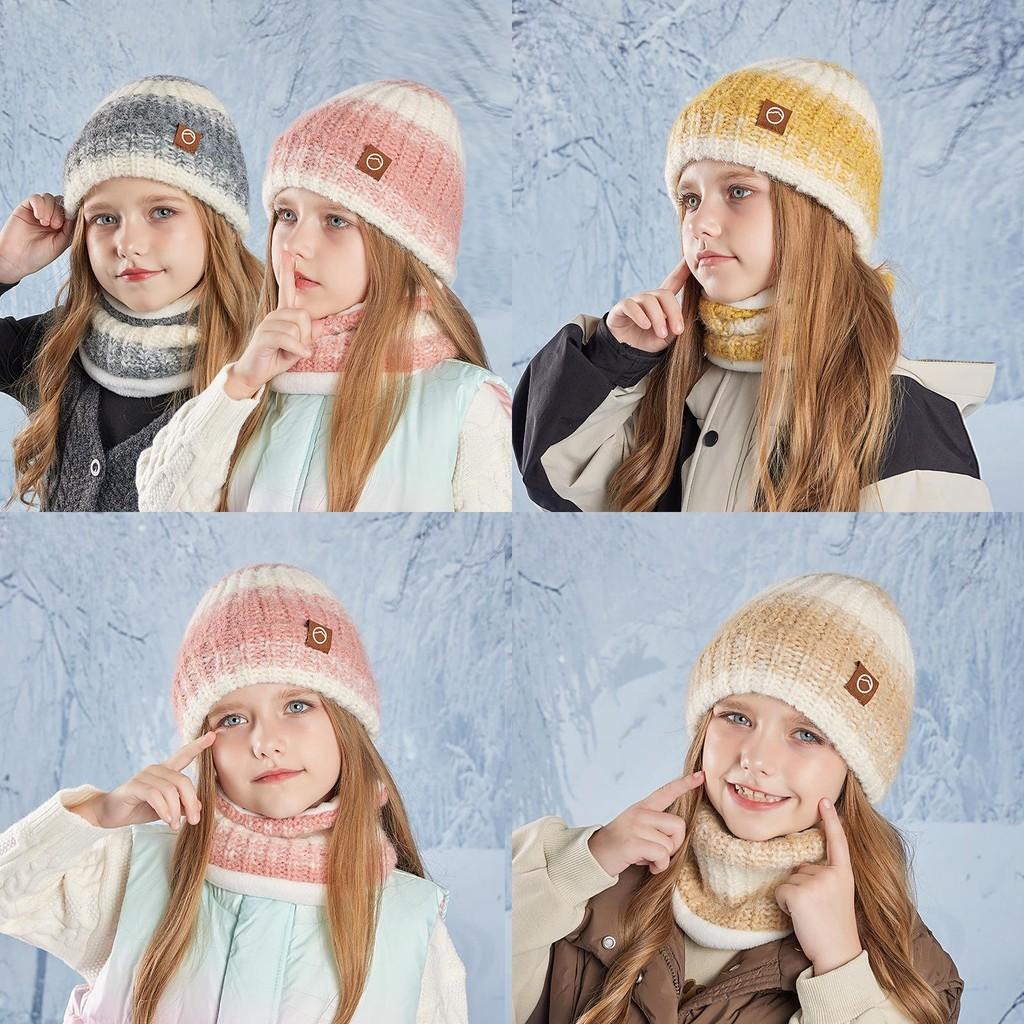 Childrens Knit Beanie Hat Set With Windproof Ear Protection For Winter Outdoor Use