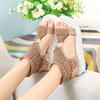 Thick-soled Knitted Sandals Women's European and American Short Wool Cool Boots Round Buckle Cover Feet Open-toed Muffin Bottom Student Women's Shoes