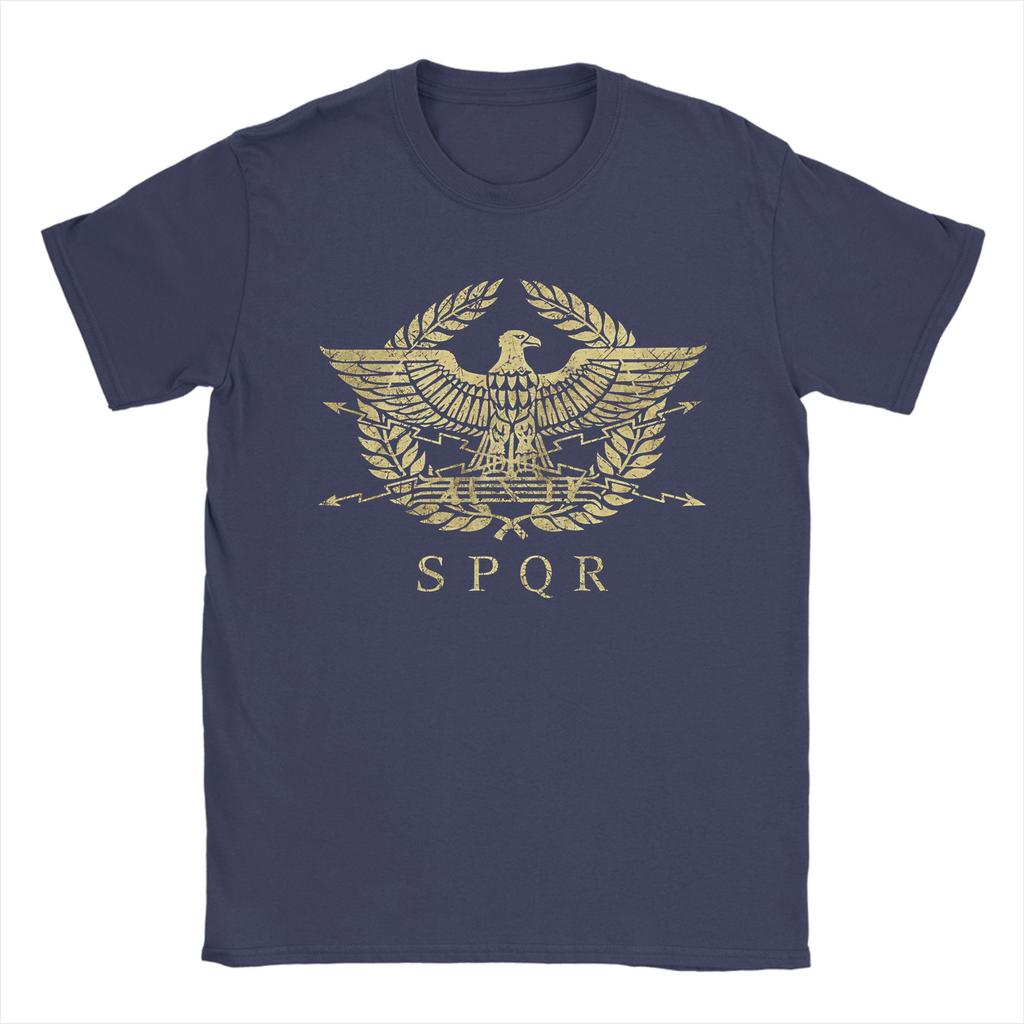 SPQR Римский Орел Футболка Мужская Хлопок Креативная Футболка С Круглым Вырезом Футболка С Коротким Рукавом Одежда Идея для Подарка