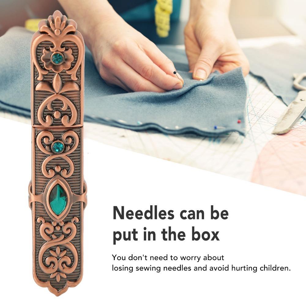 Rhinestone Embellished Needle Storage Case Portable Needle Organizer For Embroidery