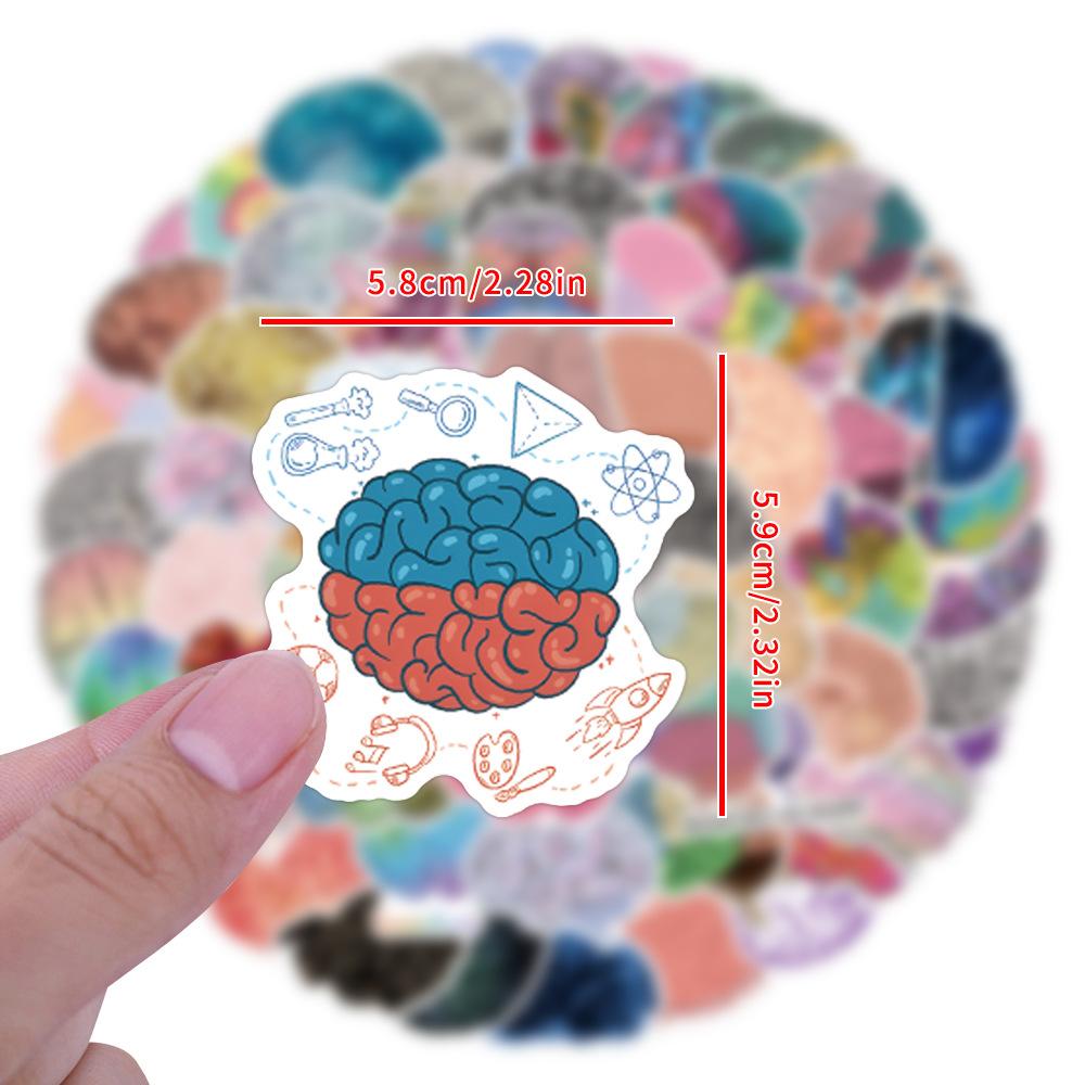 110 New Brain Colorful Brain Decals  Decorative Suitcase Notebook Water-Repellent Decals Premium Durable