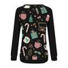 Женский модный повседневный свитшот с длинным рукавом и рождественским принтом на шее