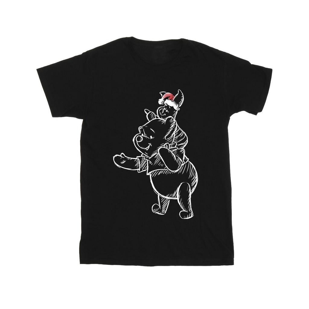 Disney Mens Winnie The Pooh Piglet Christmas T-Shirt
