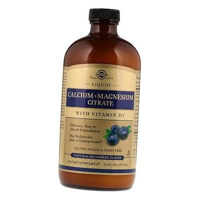 Жидкий Кальций Магний Д3, Calcium Magnesium Citrate Liquid, 473мл Черника (36313163)