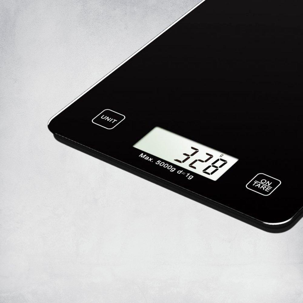Waga Kuchenna Elektroniczna Precyzyjna Lcd Dotyk Czarna Szklana 5Kg / 1G