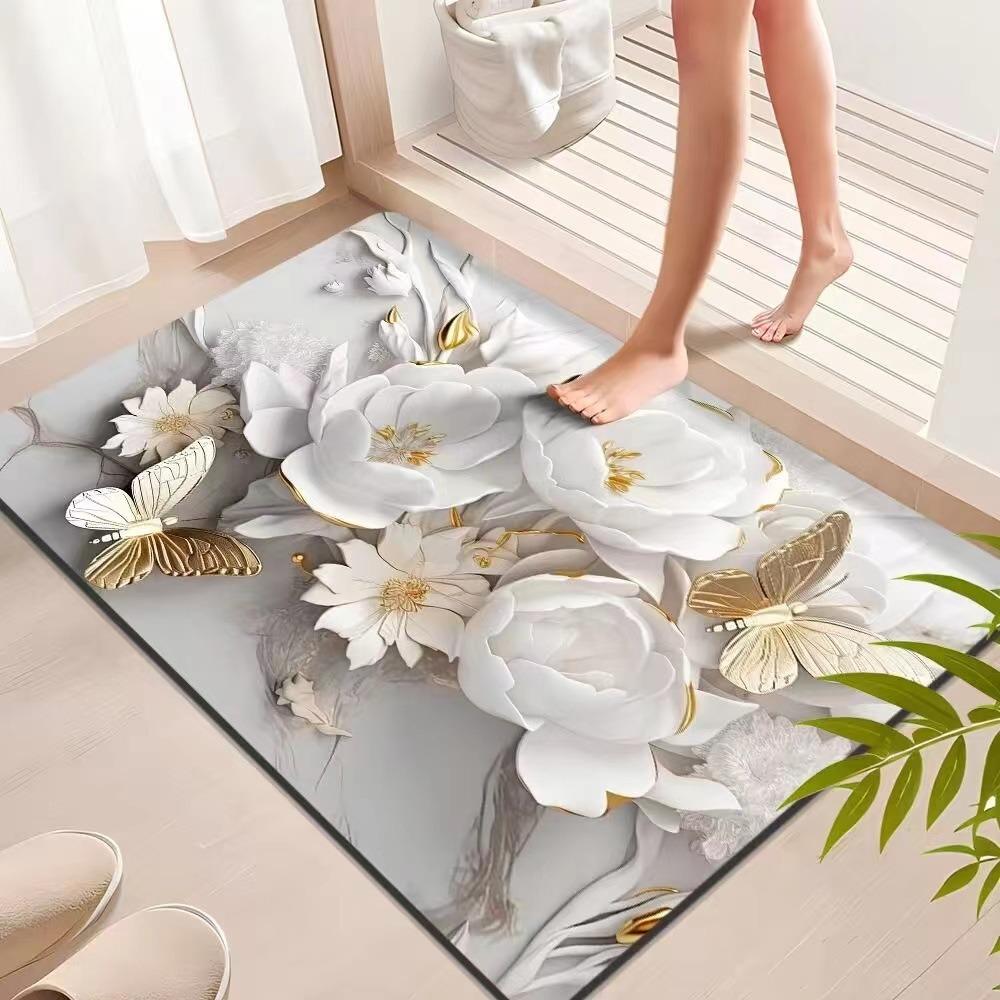 Элегантный коврик для ванной из пены с эффектом памяти, напечатанный на 3D-принтере, с нескользящим дизайном