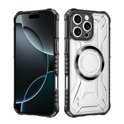 Для iPhone 16 Pro Max CD Магнитный Дизайн Сверхпрочный Жесткий HD Прозрачная Задняя Крышка,Для iPhone 16 Plus Rugger Armor Жесткий ПК ТПУ Чехол