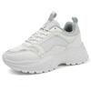 Women Platform Shoes Breathable Mesh Chunky Sneakers Couples Casual White Dad Shoes