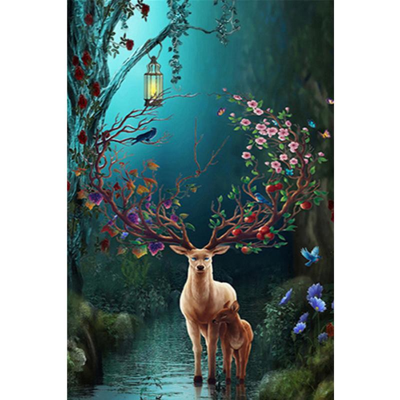 5D DIY Алмазная картина Мультфильм Эльф Олень Алмазная вышивка Набор для вышивки крестом Полный горный хрусталь Мозаика Домашний декор