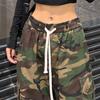 Женские брюки-карго с эластичной талией, регулируемые на шнурке, свободные повседневные брюки с большими карманами, брюки для отдыха
