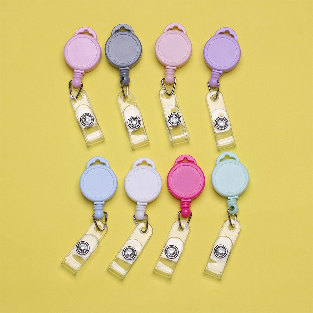 Fashion Durable Anti-Lost Clip ID Name Card Stationery Retractable Lanyards Badge Holder Key Ring